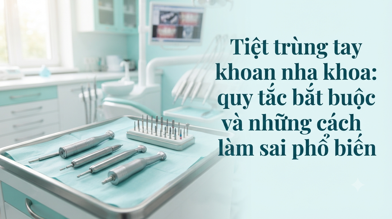 Tiệt trùng tay khoan nha khoa: quy tắc bắt buộc và những cách làm sai phổ biến